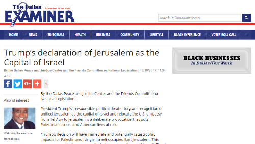 examiner posting of jerusalem news release